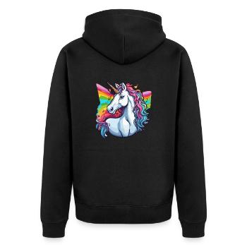 Licorne / Cheval / Fille / Créature mythique / Conte de fées - Veste à capuche bio Premium Unisexe - noir - Dos - Nico (187cm)