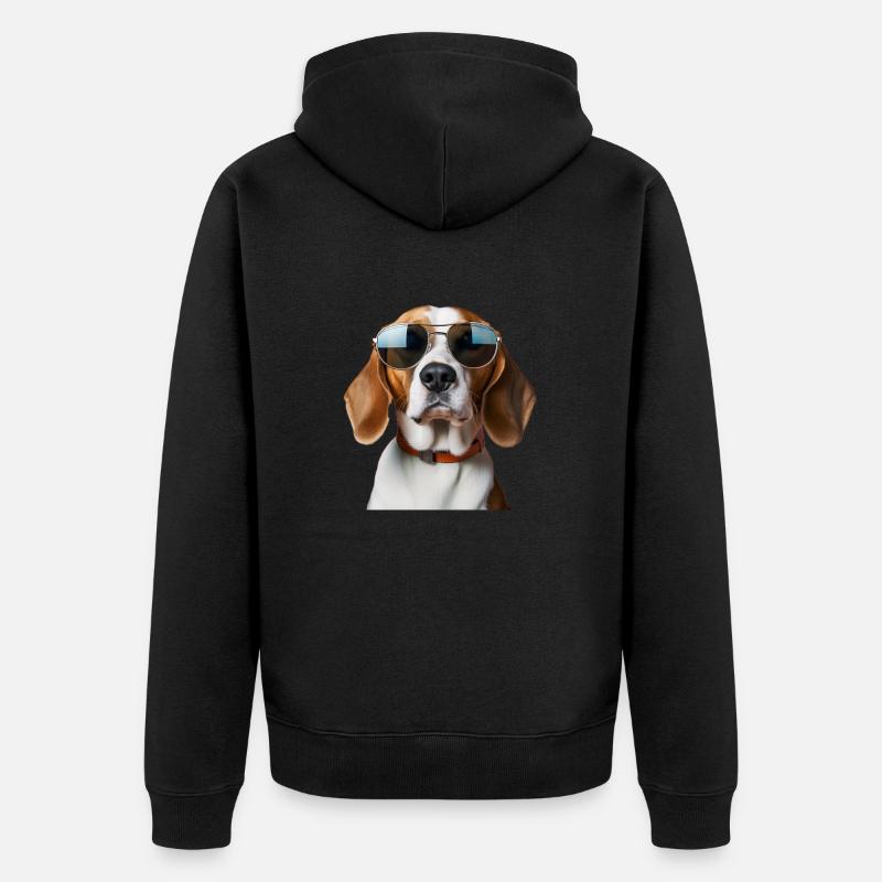 Beagle Cool - Chien Beagle - Veste à capuche bio Premium Unisexe - noir