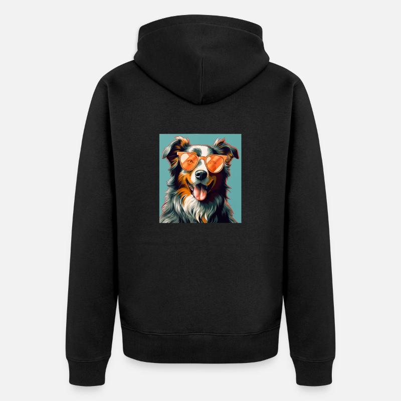 Australian Shepherd Cool - Australian Shepherd - Unisex Premium Bio Zip Hoodie - Schwarz