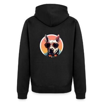 Bull Terrier Cool - Bull Terrier Chien - Veste à capuche bio Premium Unisexe - noir - Dos - Nico (187cm)