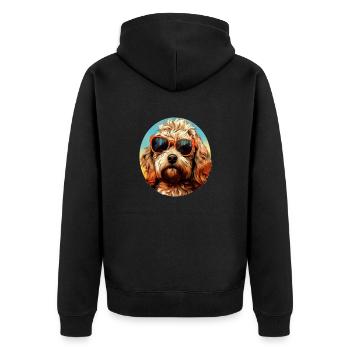 Cockapoo Cool - Chien Cockapoo - Veste à capuche bio Premium Unisexe - noir - Dos - Nico (187cm)