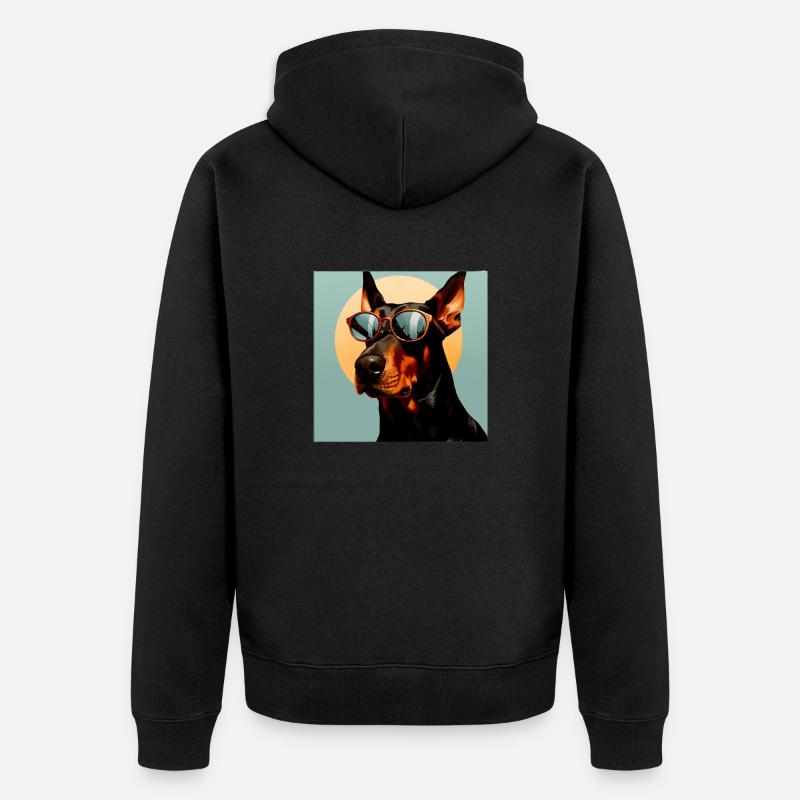 Doberman Cool - Chien Doberman - Veste à capuche bio Premium Unisexe - noir
