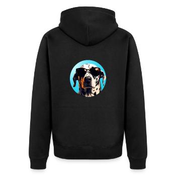 Dalmatian Cool - Dalmatian Dog - Unisex Premium Organic Zip Hoodie - black - Back - Nico (187cm)