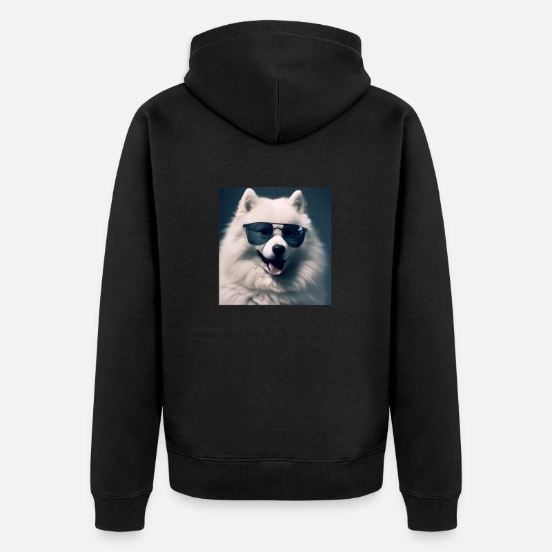 Samoyède Cool - Chien Samoyède - Veste à capuche bio Premium Unisexe - noir