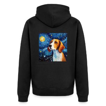 Beagle Nuit étoilée - Veste à capuche bio Premium Unisexe - noir - Dos - Nico (187cm)