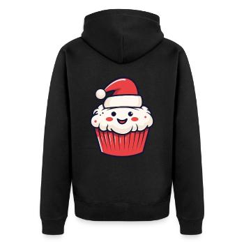 Muffin Cake Baking Christmas - Unisex Premium Organic Zip Hoodie - black - Back - Nico (187cm)