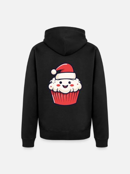 Muffin Cake Baking Christmas - Unisex Premium Organic Zip Hoodie - black