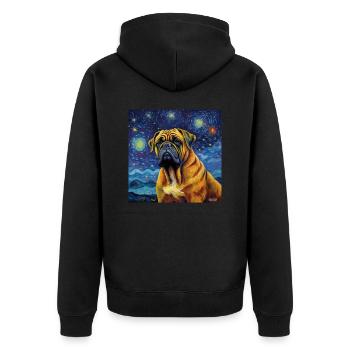 Bullmastiff Nuit étoilée - Veste à capuche bio Premium Unisexe - noir - Dos - Nico (187cm)