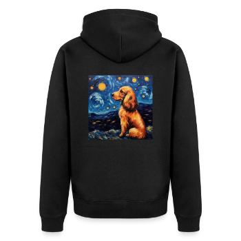 Cocker Épagneul Nuit Étoilée - Veste à capuche bio Premium Unisexe - noir - Dos - Nico (187cm)