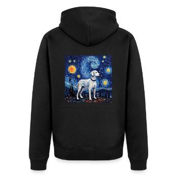 Nuit étoilée dalmate - Veste à capuche bio Premium Unisexe - noir - Dos - Nico (187cm)