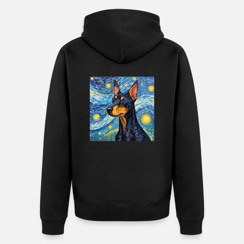 Doberman Nuit étoilée - Veste à capuche bio Premium Unisexe - noir