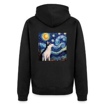 Husky Nuit étoilée - Veste à capuche bio Premium Unisexe - noir - Dos - Nico (187cm)