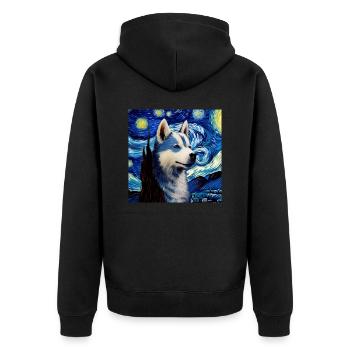 Husky Nuit étoilée - Veste à capuche bio Premium Unisexe - noir - Dos - Nico (187cm)
