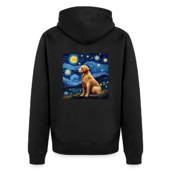 Golden Retriever Nuit étoilée - Veste à capuche bio Premium Unisexe - noir - Dos - Nico (187cm)