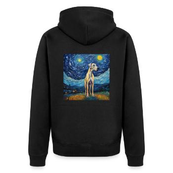Great Dane Starry Night - Unisex Premium Organic Zip Hoodie - black - Back - Nico (187cm)
