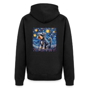 Schnauzer nain Nuit étoilée - Veste à capuche bio Premium Unisexe - noir - Dos - Nico (187cm)