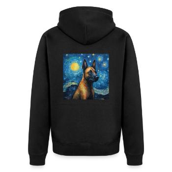 Nuit étoilée malinois - Veste à capuche bio Premium Unisexe - noir - Dos - Nico (187cm)