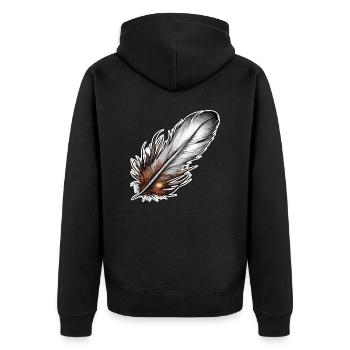 Plume / Plume / Plume d’oiseau / Plume de duvet - Veste à capuche bio Premium Unisexe - noir - Dos - Nico (187cm)