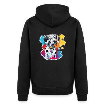 Dalmatian / Dog / Animal / Pet / Barking - Unisex Premium Organic Zip Hoodie - black - Back - Nico (187cm)