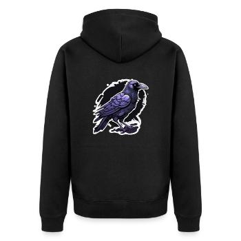 Raven / Bird / Animal / Flying / Feathers / Wings - Unisex Premium Organic Zip Hoodie - black - Back - Nico (187cm)