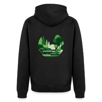 Nature minimaliste vert - Veste à capuche bio Premium Unisexe - noir - Dos - Nico (187cm)