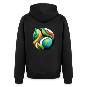 Terre artistique - Veste à capuche bio Premium Unisexe - noir - Dos - Nico (187cm)