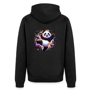 Panda fun coloré - Veste à capuche bio Premium Unisexe - noir - Dos - Nico (187cm)