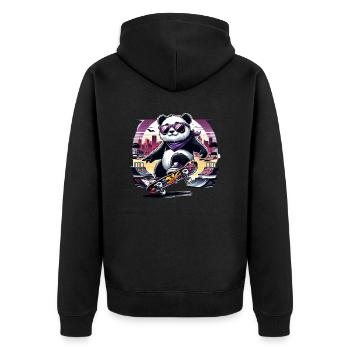 Panda Skate Violet - Veste à capuche bio Premium Unisexe - noir - Dos - Nico (187cm)