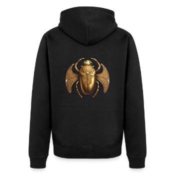 Scarabée / Mysticisme / Symbolisme égyptien / Antique - Veste à capuche bio Premium Unisexe - noir - Dos - Nico (187cm)