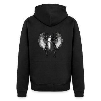 Scarabée / Mysticisme / Symbolisme égyptien / Antique - Veste à capuche bio Premium Unisexe - noir - Dos - Nico (187cm)