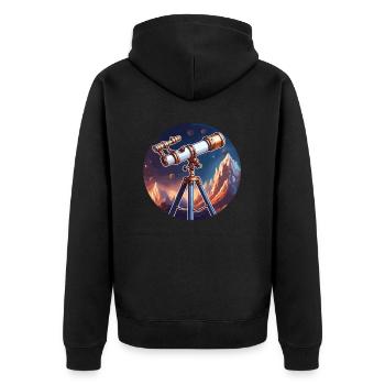 Telescope / Telescope / Astronomy / Starry Sky - Unisex Premium Organic Zip Hoodie - black - Back - Nico (187cm)