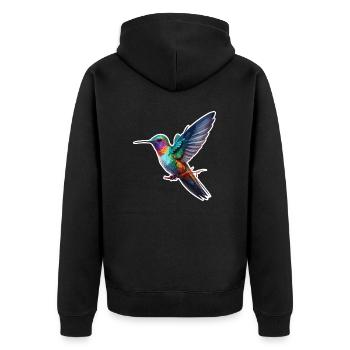 Hummingbird / Bird / Animal / Flying / Wings / Feathers - Unisex Premium Organic Zip Hoodie - black - Back - Nico (187cm)