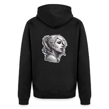 Rocker Girl / Punk Rock / Femme / Cheveux colorés / Cool - Veste à capuche bio Premium Unisexe - noir - Dos - Nico (187cm)