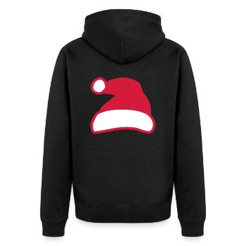 Weihnachtsmann - Unisex Premium Bio Zip Hoodie - Schwarz - Hinten - Nico (187cm)