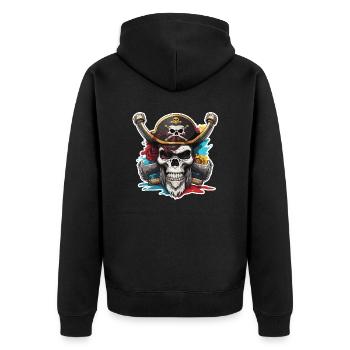 Skull / Pirate / Skull / Skull / Death / Logo - Unisex Premium Organic Zip Hoodie - black - Back - Nico (187cm)