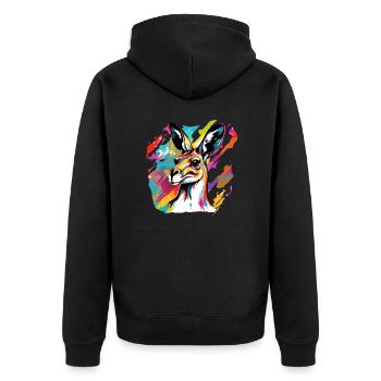 Kangaroo / Animal / Australia / Marsupial / Outback - Unisex Premium Organic Zip Hoodie - black - Back - Nico (187cm)