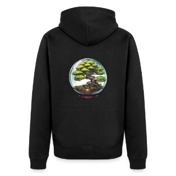 Bonsai in Glass / Botany / Biotope / Terrarium - Unisex Premium Organic Zip Hoodie - black - Back - Nico (187cm)