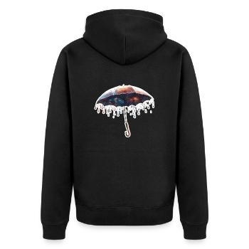 Parapluie / Météo / Précipitations / Gouttes de pluie - Veste à capuche bio Premium Unisexe - noir - Dos - Nico (187cm)