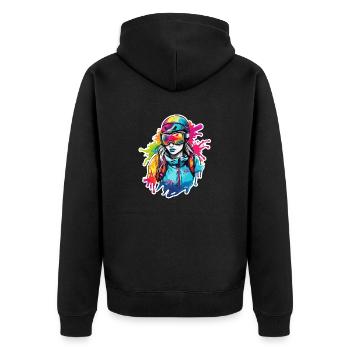 Snowboarder / Winter Sports / Piste / Snow / Alps - Unisex Premium Organic Zip Hoodie - black - Back - Nico (187cm)