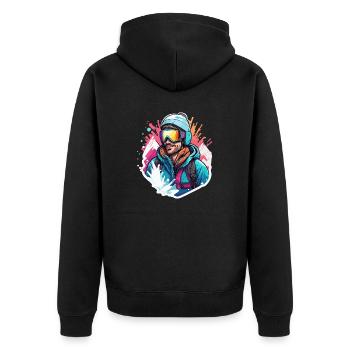 Snowboarder / Winter Sports / Piste / Snow / Alps - Unisex Premium Organic Zip Hoodie - black - Back - Nico (187cm)