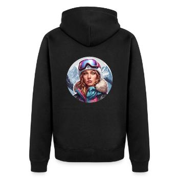 Snowboarder / Sports d’hiver / Piste / Neige / Alpes - Veste à capuche bio Premium Unisexe - noir - Dos - Nico (187cm)
