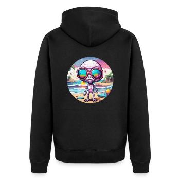 Alien / Außerirdisch / Ufo / Area 51 / All / Mars - Unisex Premium Organic Zip Hoodie - black - Back - Nico (187cm)