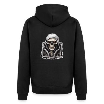 Crâne / Crâne / Squelette / Gothique / Horreur - Veste à capuche bio Premium Unisexe - noir - Dos - Nico (187cm)