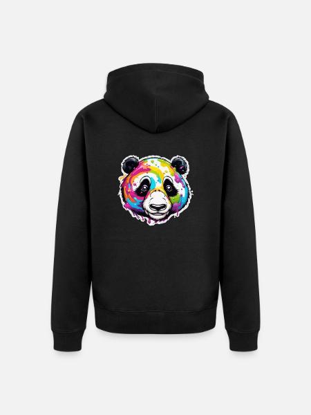 Panda / Animal / Zoo / Bamboo / Wild / Childlike - Unisex Premium Organic Zip Hoodie - black
