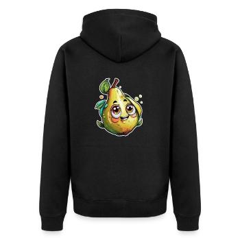 Fruit / Poire / Mignon / Fruit / Miam / Été - Veste à capuche bio Premium Unisexe - noir - Dos - Nico (187cm)