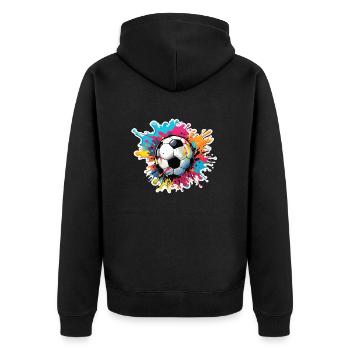 Soccer / Game / Ball / Field / Shooting - Unisex Premium Organic Zip Hoodie - black - Back - Nico (187cm)