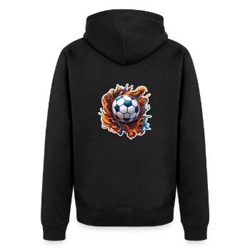 Soccer / Game / Ball / Field / Shooting - Unisex Premium Organic Zip Hoodie - black - Back - Nico (187cm)