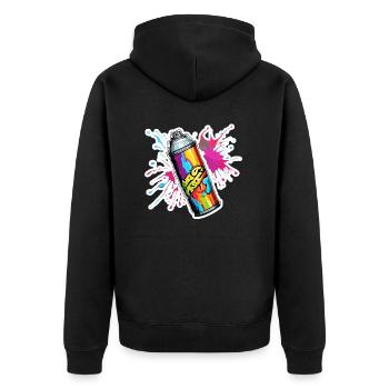 Spraydose / Kunst / sprühen / Street Art / Wand - Unisex Premium Bio Zip Hoodie - Schwarz - Hinten - Nico (187cm)