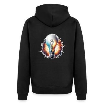 Bulb / Bulb / Brightness / Light - Unisex Premium Organic Zip Hoodie - black - Back - Nico (187cm)