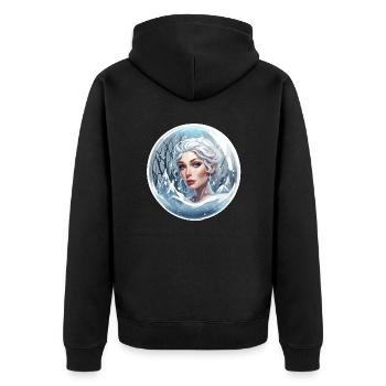 Snow Globe / Winter Magic / Snow / Souvenir - Unisex Premium Organic Zip Hoodie - black - Back - Nico (187cm)